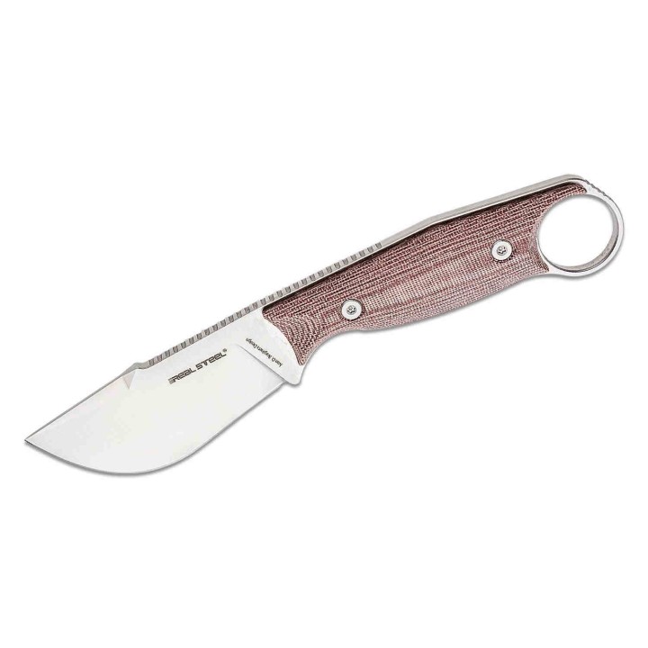 Couteau Real Steel Furrier Skinner Lame Acier N690 Manche Red Micarta Etui Cuir RS3611RM - Livraison Gratuite