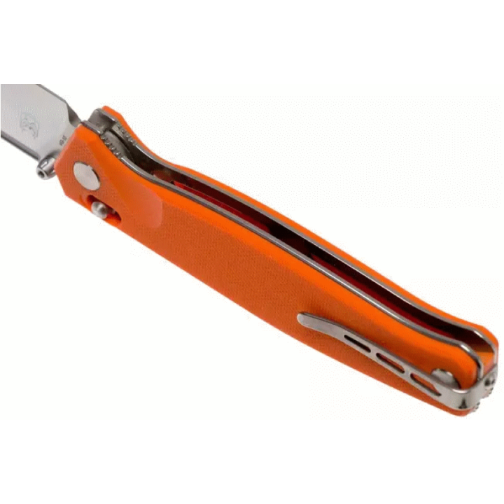 Couteau Real Steel HUGINN Orange/Satin Manche G10 Lame Acier VG10 Slide Lock Clip RS7651OS - Livraison Gratuite