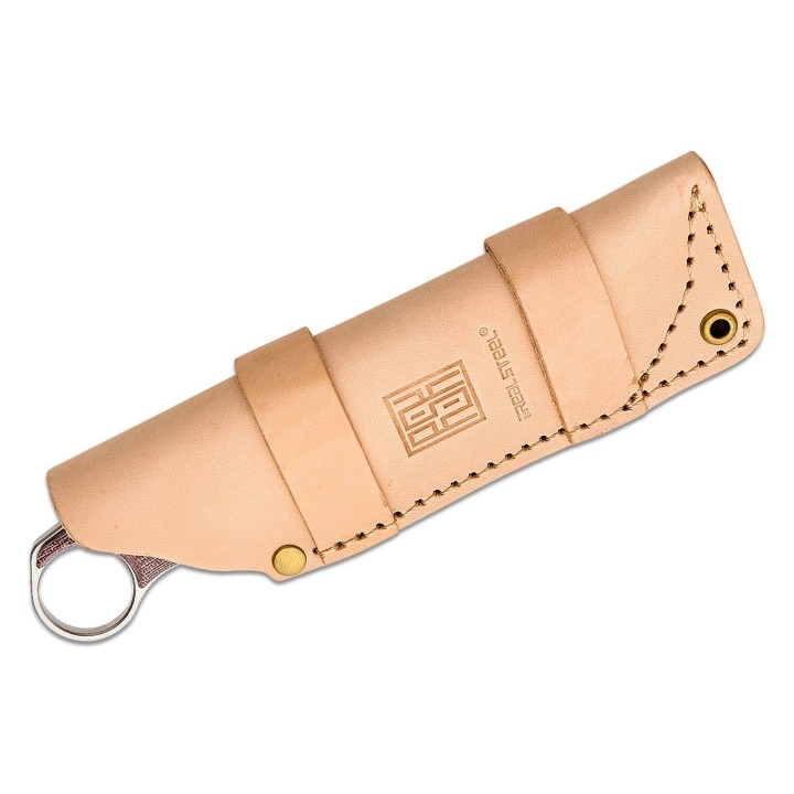 Couteau Real Steel Furrier Harpoon Lame Acier N690 Manche Red Micarta Etui Cuir RS3612RM - Livraison Gratuite