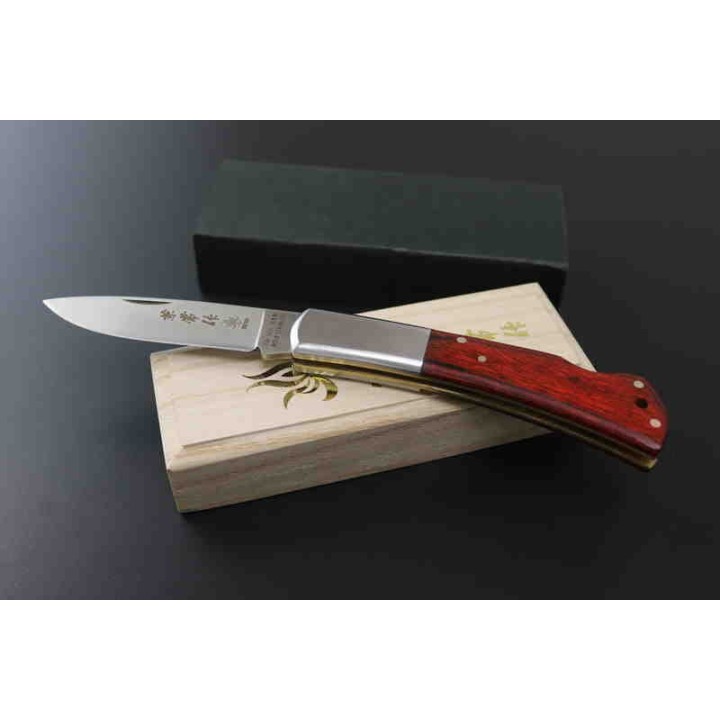 Couteau Kanetsune KAICO-TOU Lame Acier AUS-8 Manche Bois Lockback Made Japan KB509 - Livraison Gratuite