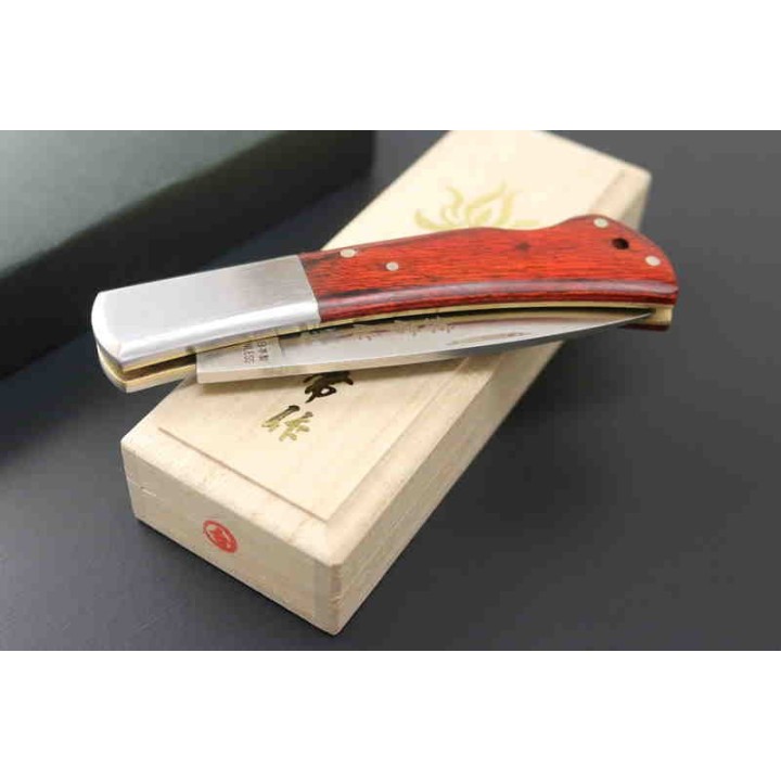 Couteau Kanetsune KAICO-TOU Lame Acier AUS-8 Manche Bois Lockback Made Japan KB509 - Livraison Gratuite