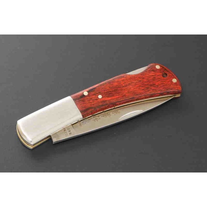 Couteau Kanetsune KAICO-TOU Lame Acier AUS-8 Manche Bois Lockback Made Japan KB509 - Livraison Gratuite