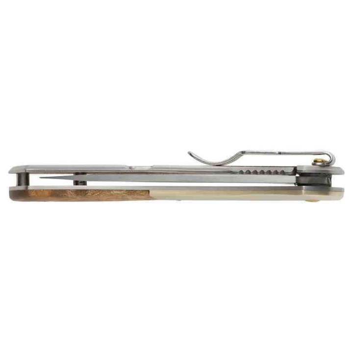 Couteau Browning Nine Mile A/O Lame Acier D2 Manche Burl Wood Framelock Clip BR0470 - Livraison Gratuite
