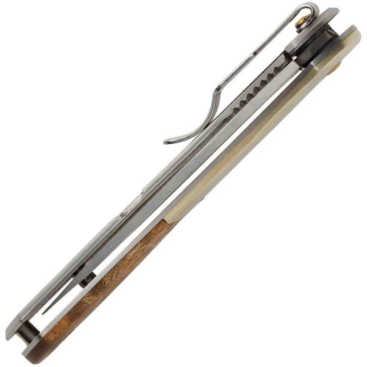 Couteau Browning Nine Mile A/O Lame Acier D2 Manche Burl Wood Framelock Clip BR0470 - Livraison Gratuite