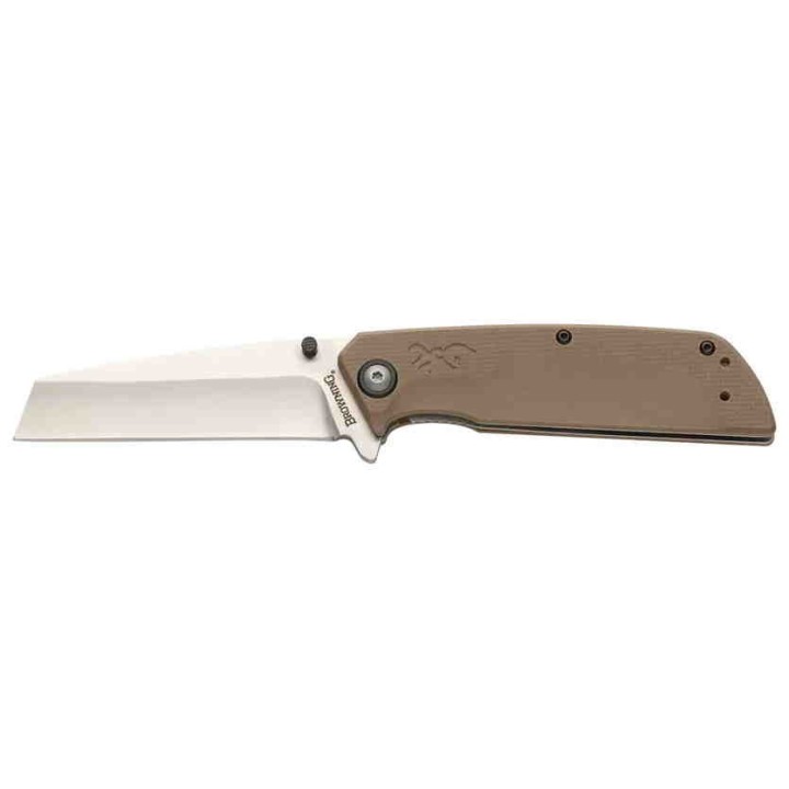 Couteau Browning Plateau A/O Lame Acier D2 Manche Tan G10 Linerlock Clip BR0469 - Livraison Gratuite