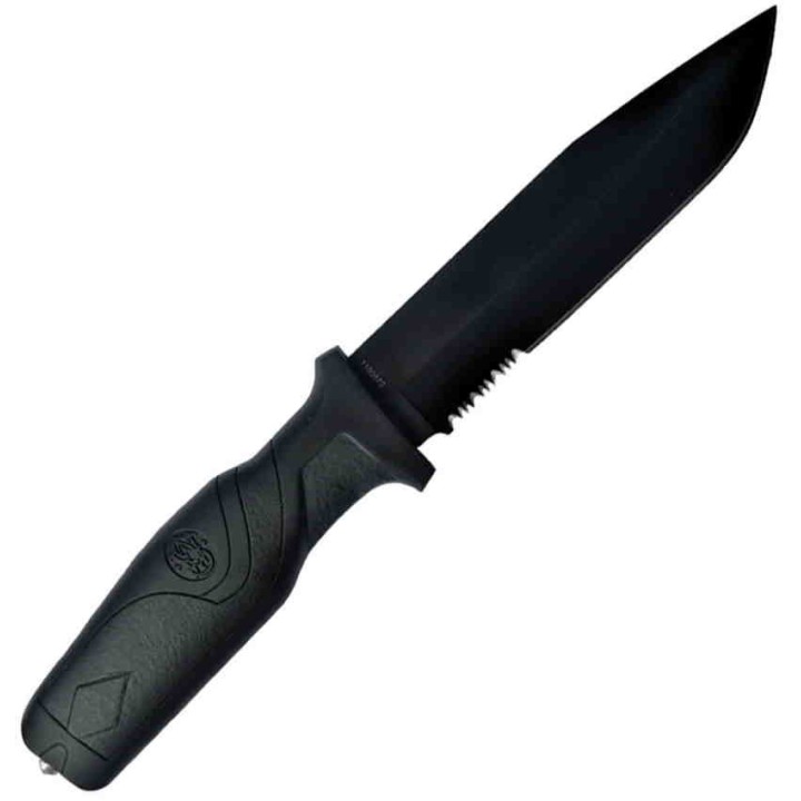 Couteau Tactical Smith&Wesson Search & Rescue Lame Acier 8Cr13MoV Manche Aluminium Etui Nylon SW1100071 - Livraison Gratuite