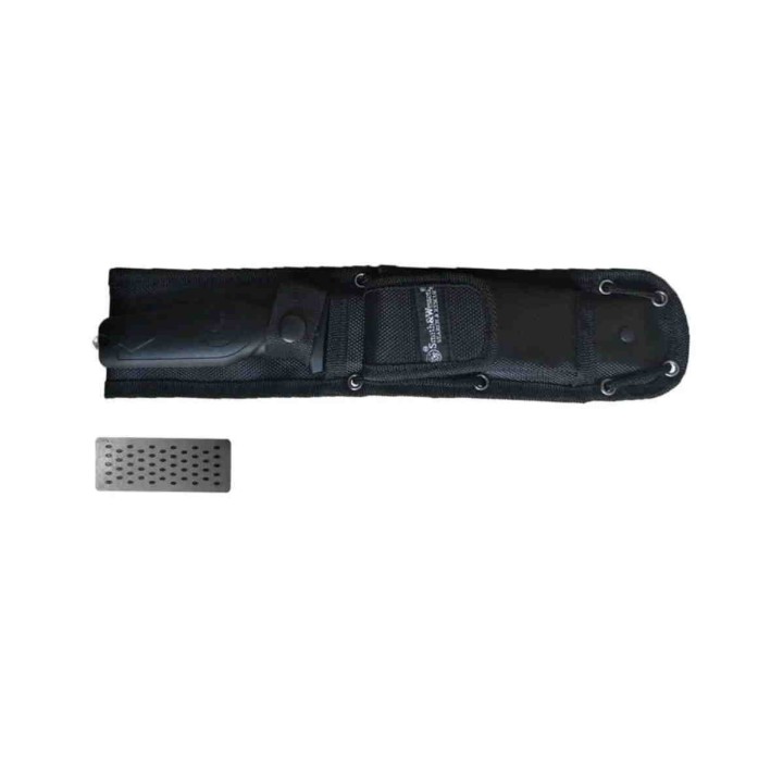 Couteau Tactical Smith&Wesson Search & Rescue Lame Acier 8Cr13MoV Manche Aluminium Etui Nylon SW1100071 - Livraison Gratuite