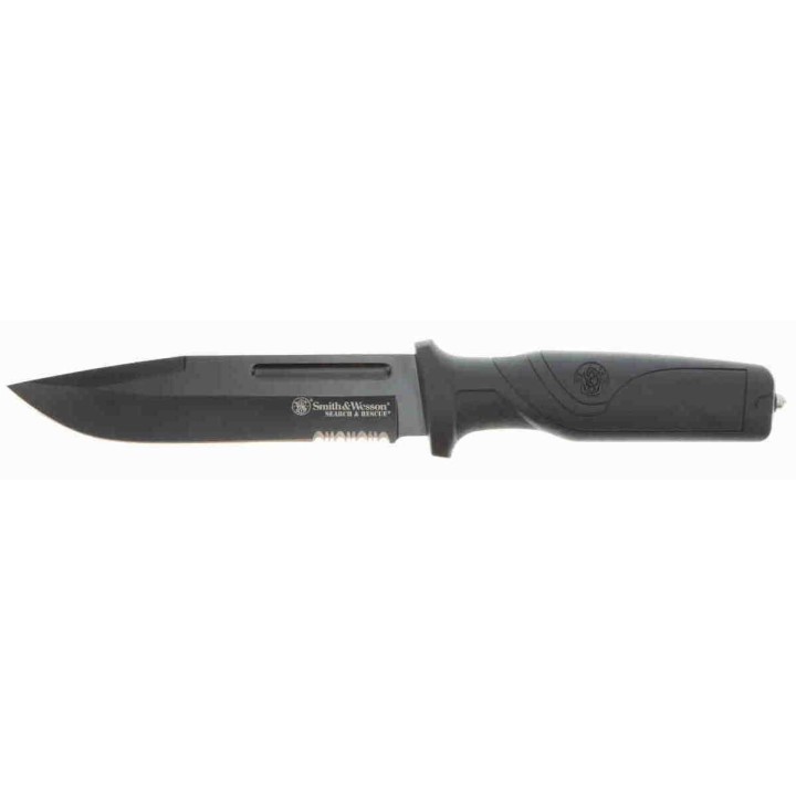 Couteau Tactical Smith&Wesson Search & Rescue Lame Acier 8Cr13MoV Manche Aluminium Etui Nylon SW1100071 - Livraison Gratuite