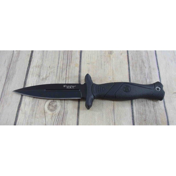 Couteau de Botte Smith&Wesson Boot Lame Acier 8Cr13MoV Manche TPE Etui Nylon SW1160816 - Livraison Gratuite