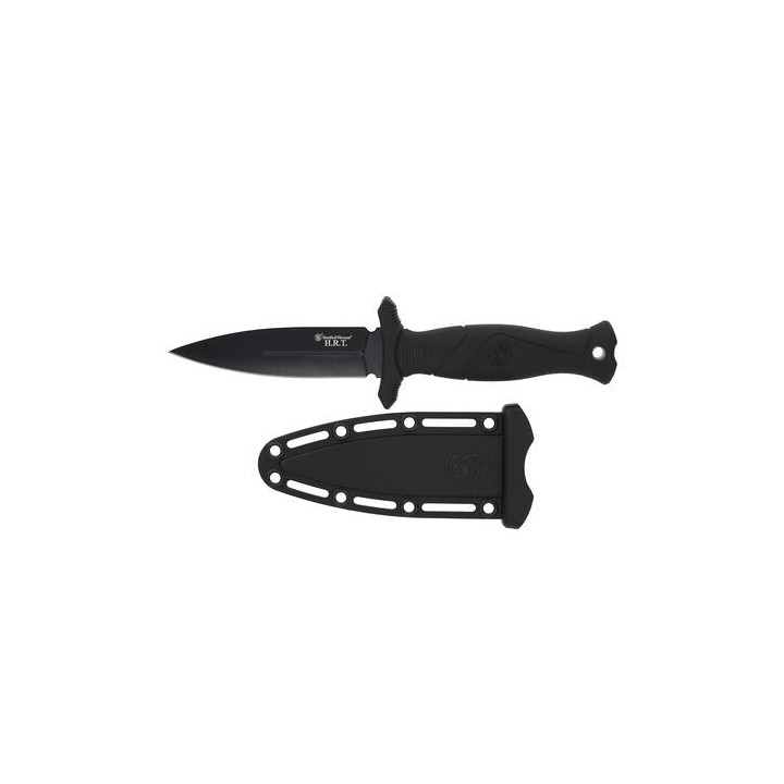 Couteau de Botte Smith&Wesson Boot Lame Acier 8Cr13MoV Manche TPE Etui Nylon SW1160816 - Livraison Gratuite