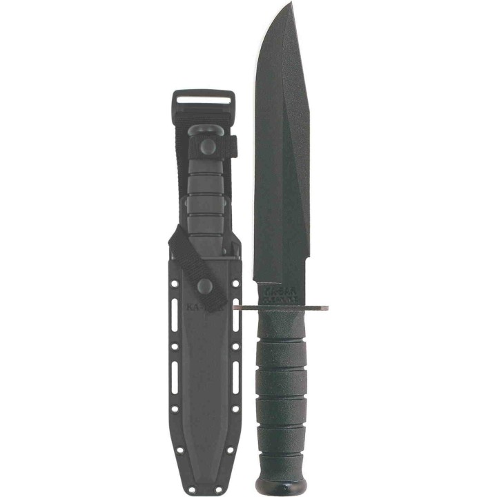 Couteau Ka-Bar Fighter Straight Lame Acier Carbone 1095 Manche Kraton Etui Nylon Made USA KA1269 - Livraison Gratuite