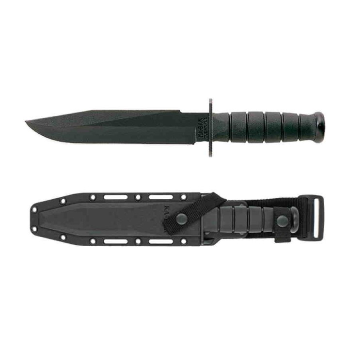 Couteau Ka-Bar Fighter Straight Lame Acier Carbone 1095 Manche Kraton Etui Nylon Made USA KA1269 - Livraison Gratuite