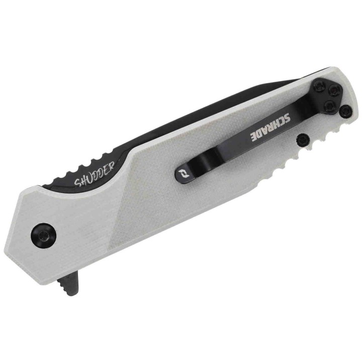 Couteau Schrade Shudder A/O Lame Tanto AUS-10 Manche G10 Linerlock Clip SCH1159289 - Livraison Gratuite