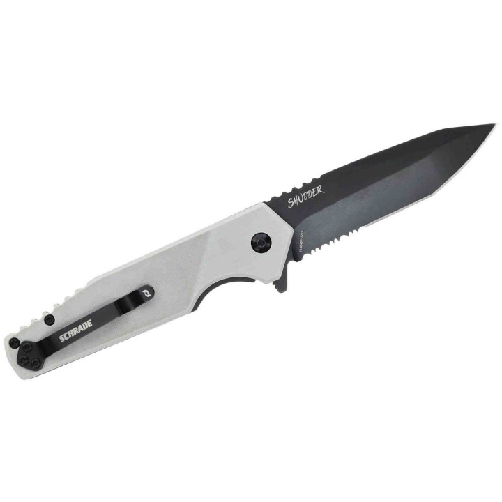 Couteau Schrade Shudder A/O Lame Tanto AUS-10 Manche G10 Linerlock Clip SCH1159289 - Livraison Gratuite