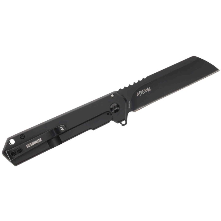 Couteau Schrade Lateral Satin Lame Acier AUS-8 Manche Black/Green G10 IKBS Clip SCH1159291 - Livraison Gratuite
