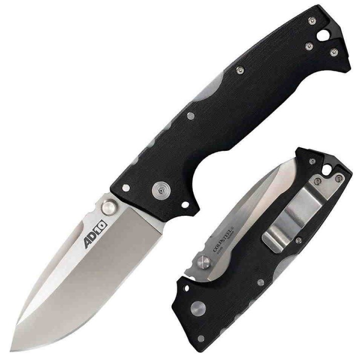 Couteau Cold Steel AD-10 Lite Lame Acier AUS-10 Drop Point Manche GFN Lockback Clip CSFLAD10 - Livraison Gratuite