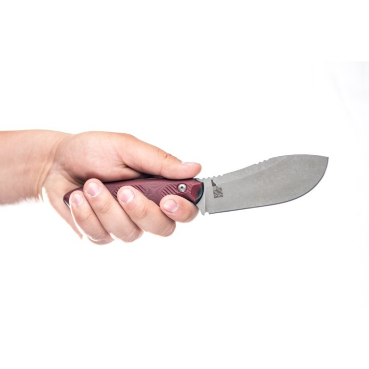 Couteau TOPS Camp Creek Fire Edition Lame Acier CPM S35VN Manche Red/Black G10 Etui Cuir USA TPCPCKFE01 - Livraison Gratuite