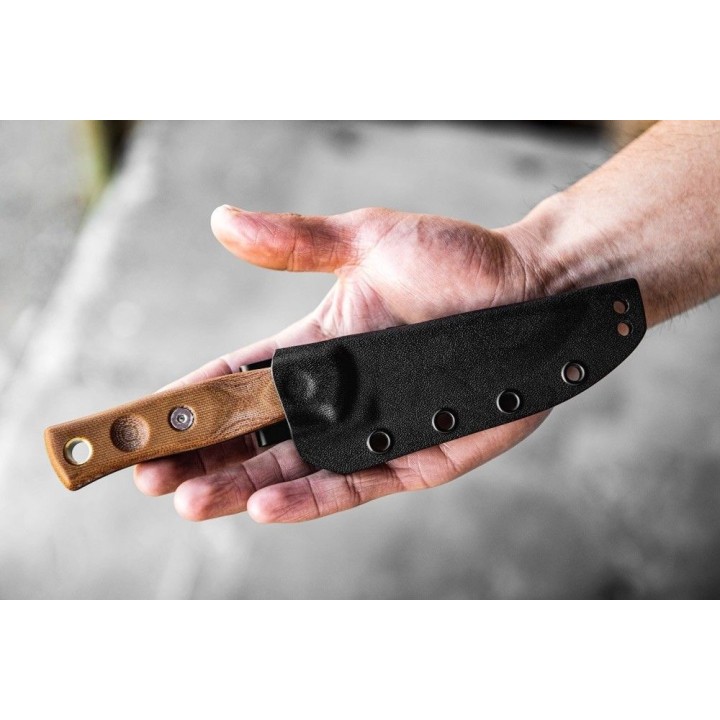 Couteau de Survie TOPS Fieldcraft 3.5 Lame Acier Carbone 1095 Manche Tan Etui Kydex Made USA TPMBROS01 - Livraison Gratuite