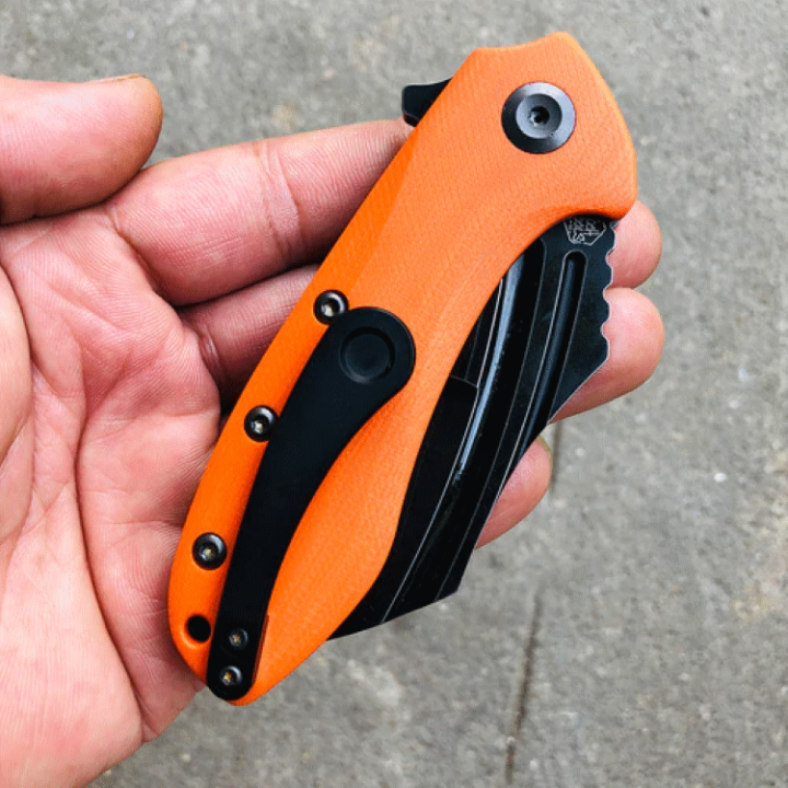 Couteau Kansept KTC3 Orange Manche G10 Lame Acier 154CM Linerlock Clip KT1031A4 - Livraison Gratuite