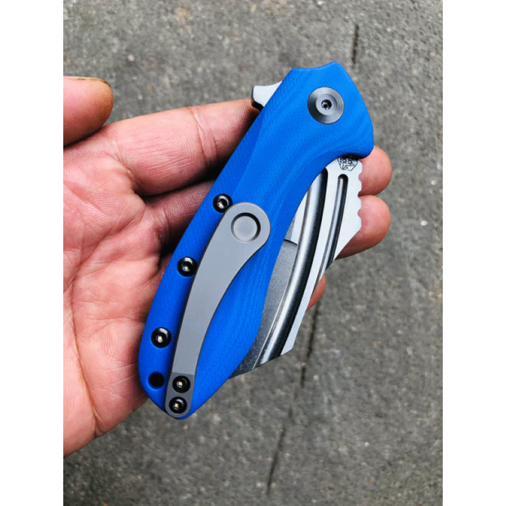 Couteau Kansept KTC3 Dark Blue Manche G10 Lame Acier 154CM Linerlock Clip KT1031A3 - Livraison Gratuite
