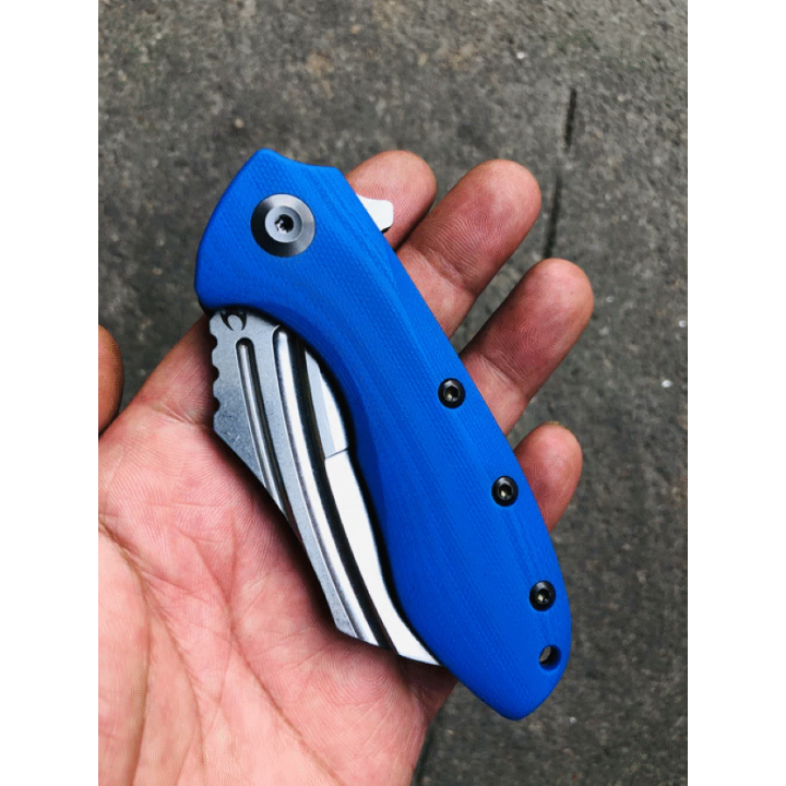 Couteau Kansept KTC3 Dark Blue Manche G10 Lame Acier 154CM Linerlock Clip KT1031A3 - Livraison Gratuite