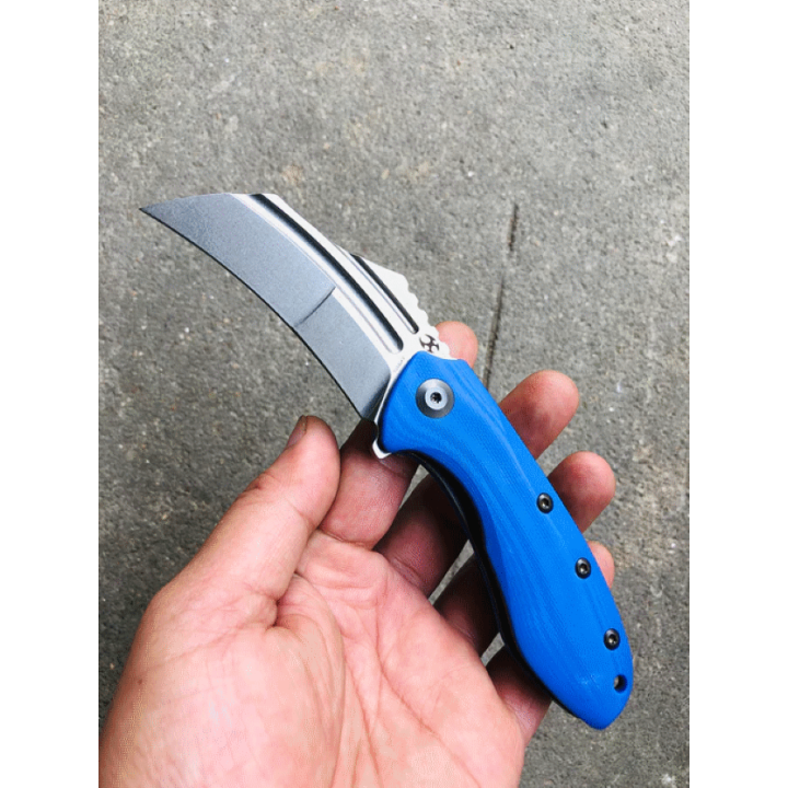 Couteau Kansept KTC3 Dark Blue Manche G10 Lame Acier 154CM Linerlock Clip KT1031A3 - Livraison Gratuite