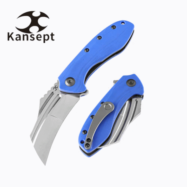 Couteau Kansept KTC3 Dark Blue Manche G10 Lame Acier 154CM Linerlock Clip KT1031A3 - Livraison Gratuite