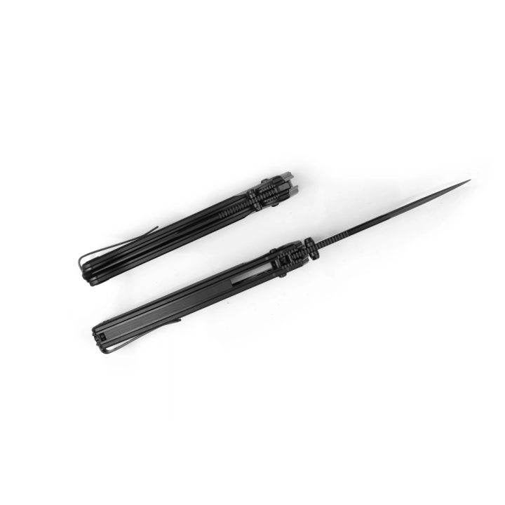 Couteau Real Steel HUGINN Full-Black Manche G10 Lame Acier VG10 Slide Lock Clip RS7652B - Livraison Gratuite