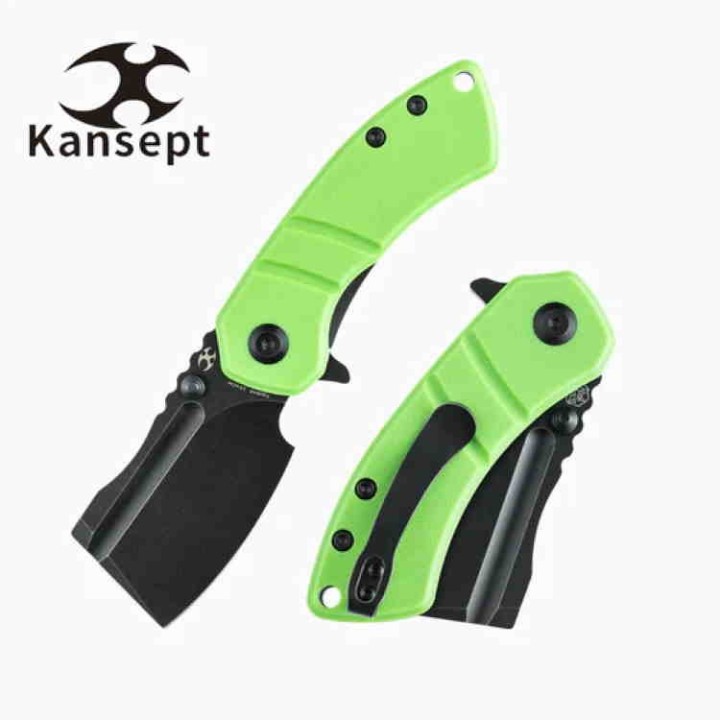 Couteau Kansept Korvid M Green Manche G10 Lame Acier 154CM Linerlock Clip KT2030A8 - Livraison Gratuite