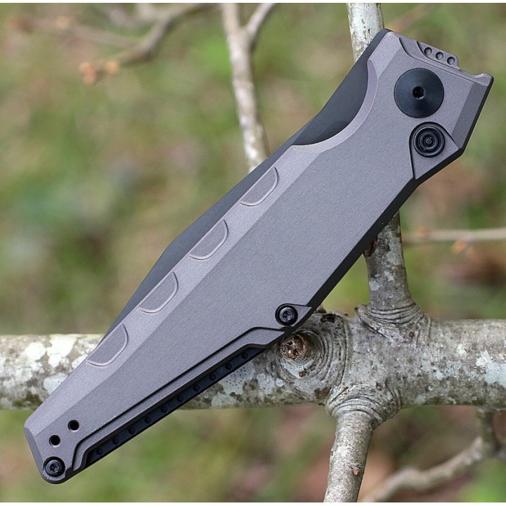 Couteau Automatique Kershaw Launch 7 Lame Acier CPM-154 Manche Alu Button Lock Clip Made USA KS7900GRYBLK - Livraison Gratuite