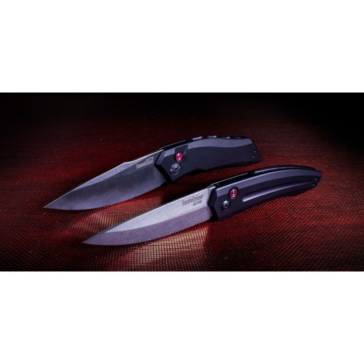 Couteau Automatique Kershaw Launch 1 Lame Acier CPM-154 Manche Aluminum Button Lock Clip Made USA KS7100BW - Livraison Gratuite