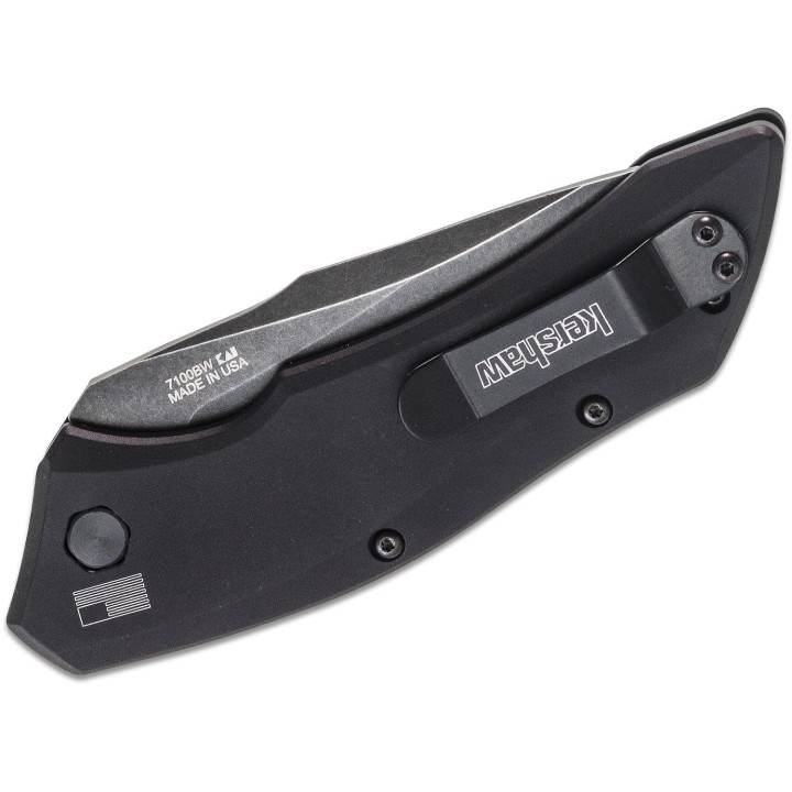 Couteau Automatique Kershaw Launch 1 Lame Acier CPM-154 Manche Aluminum Button Lock Clip Made USA KS7100BW - Livraison Gratuite