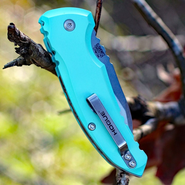 Couteau Automatique Hogue A01 MicroSwitch AUTO Lame Acier CPM-154 Manche Alu Aquamarine Made USA HO24103 - Livraison Gratuite