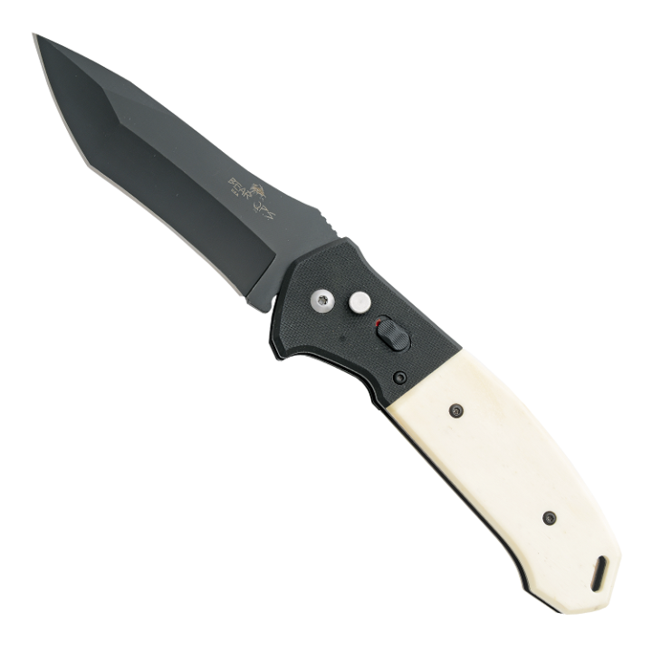Couteau Automatique Bear OPS Bold Action V Tanto Lame Acier 14C28N Manche OS /G10 Made USA BCAC550WSB6B - Livraison Gratuite