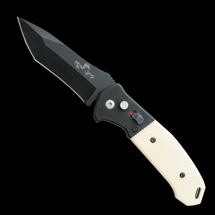 Couteau Automatique Bear OPS Bold Action V Tanto Lame Acier 14C28N Manche OS /G10 Made USA BCAC500WSB6B - Livraison Gratuite
