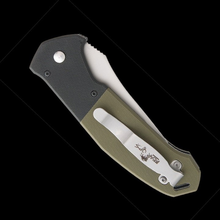 Couteau Automatique Bear OPS Bold Action V Tanto Lame Acier 14C28N Manche Green/G10 Made USA BCAC550B4P - Livraison Gratuite