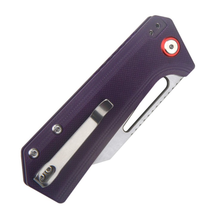Couteau CJRB Ruffian Purple Lame Acier AR-RPM9 Satin Manche G10 IKBS Linerlock Clip J1924VT - Livraison Gratuite