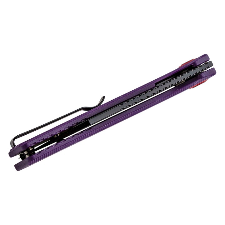 Couteau CJRB Ruffian Purple Lame Acier AR-RPM9 Black Manche G10 IKBS Linerlock Clip J1924BVT - Livraison Gratuite