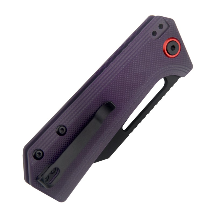 Couteau CJRB Ruffian Purple Lame Acier AR-RPM9 Black Manche G10 IKBS Linerlock Clip J1924BVT - Livraison Gratuite