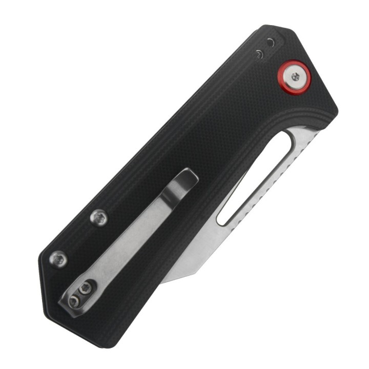 Couteau CJRB Ruffian Black Lame Acier AR-RPM9 Satin Manche G10 IKBS Linerlock Clip J1924BK - Livraison Gratuite
