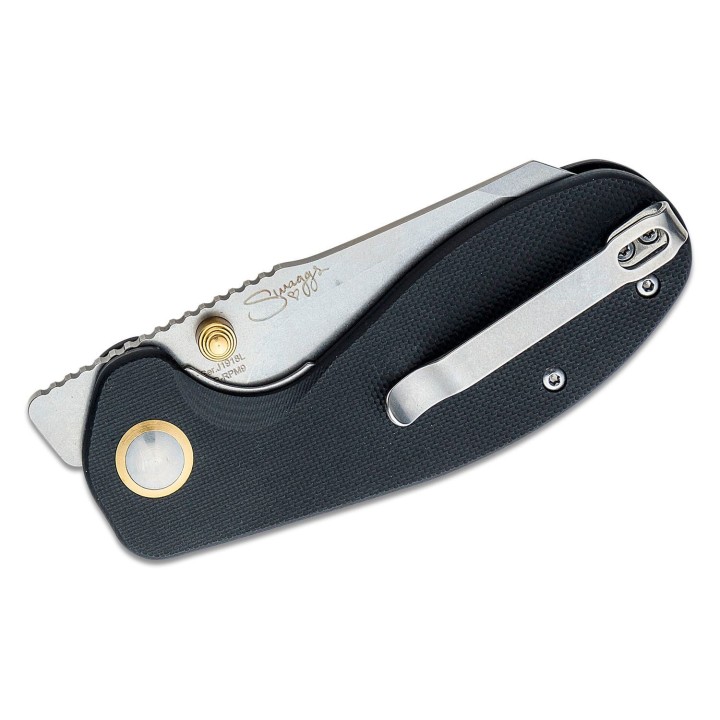 Couteau CJRB More Maileah Black Lame Acier AR-RPM9 Reverse Tanto Manche G10 IKBS Linerlock Clip J1918LBK - Livraison Gratuite