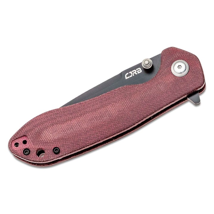 Couteau CJRB Scoria Burgundy Lame Acier AR-RPM9 Manche Micarta IKBS J1920BDRC - Livraison Gratuite