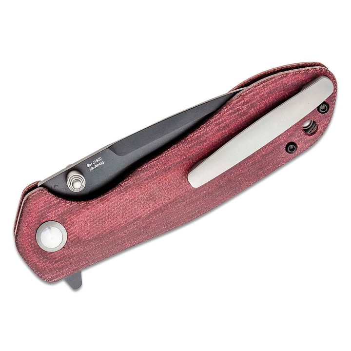 Couteau CJRB Scoria Burgundy Lame Acier AR-RPM9 Manche Micarta IKBS J1920BDRC - Livraison Gratuite