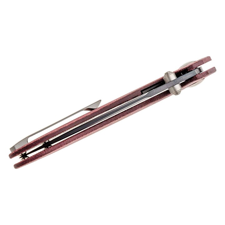 Couteau CJRB Scoria Burgundy Lame Acier AR-RPM9 Manche Micarta IKBS J1920BDRC - Livraison Gratuite