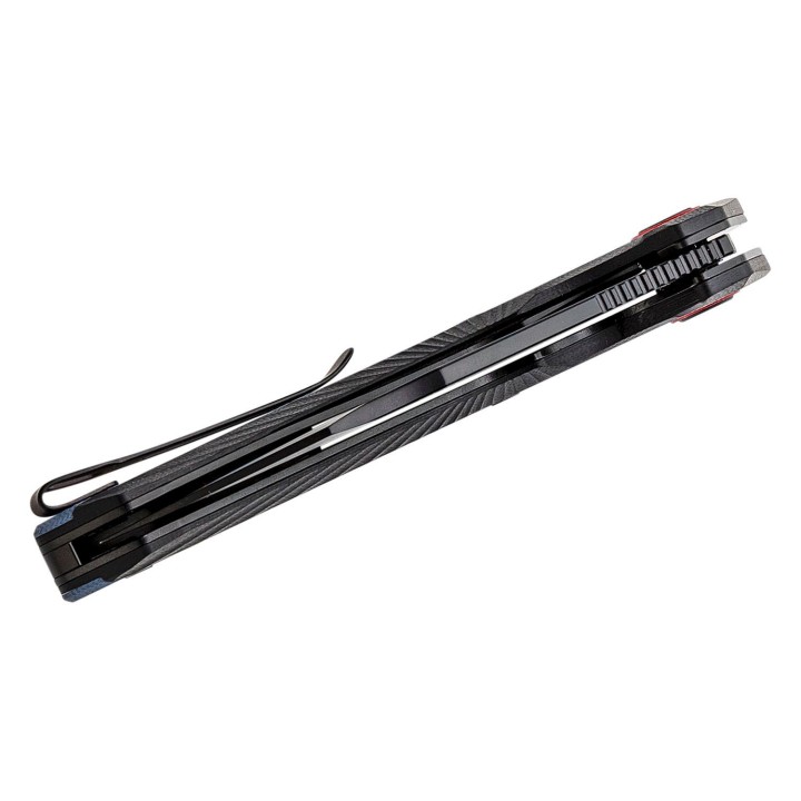 Couteau CJRB Caldera Blue&Black Lame Acier AR-RPM9 Cleaver Manche G10 IKBS J1923BBU - Livraison Gratuite