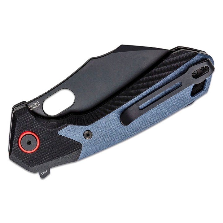 Couteau CJRB Caldera Blue&Black Lame Acier AR-RPM9 Cleaver Manche G10 IKBS J1923BBU - Livraison Gratuite