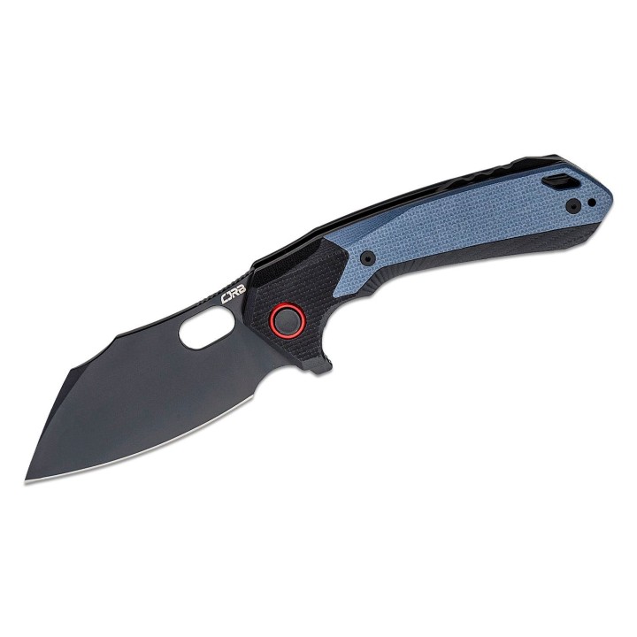 Couteau CJRB Caldera Blue&Black Lame Acier AR-RPM9 Cleaver Manche G10 IKBS J1923BBU - Livraison Gratuite