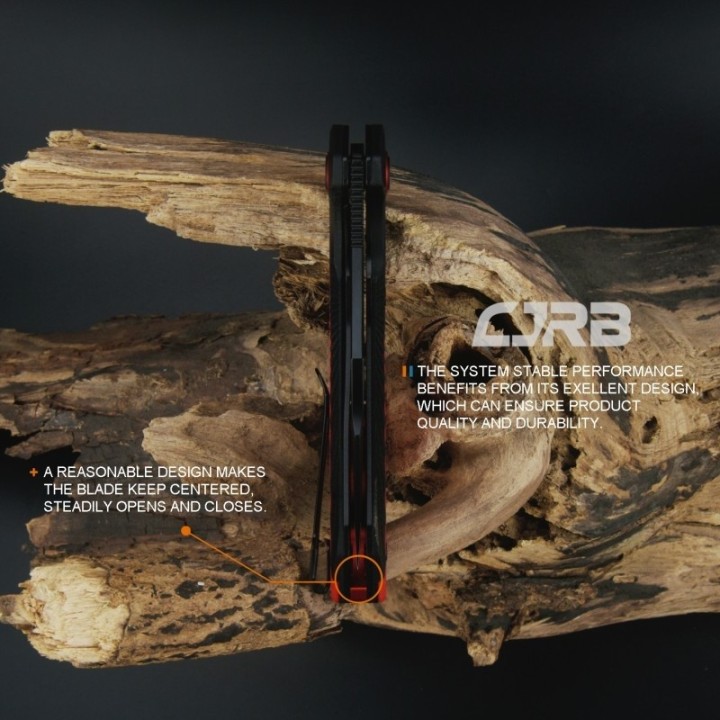 Couteau CJRB Caldera Red&Black Lame Acier AR-RPM9 Cleaver Manche G10 IKBS J1923BRE - Livraison Gratuite