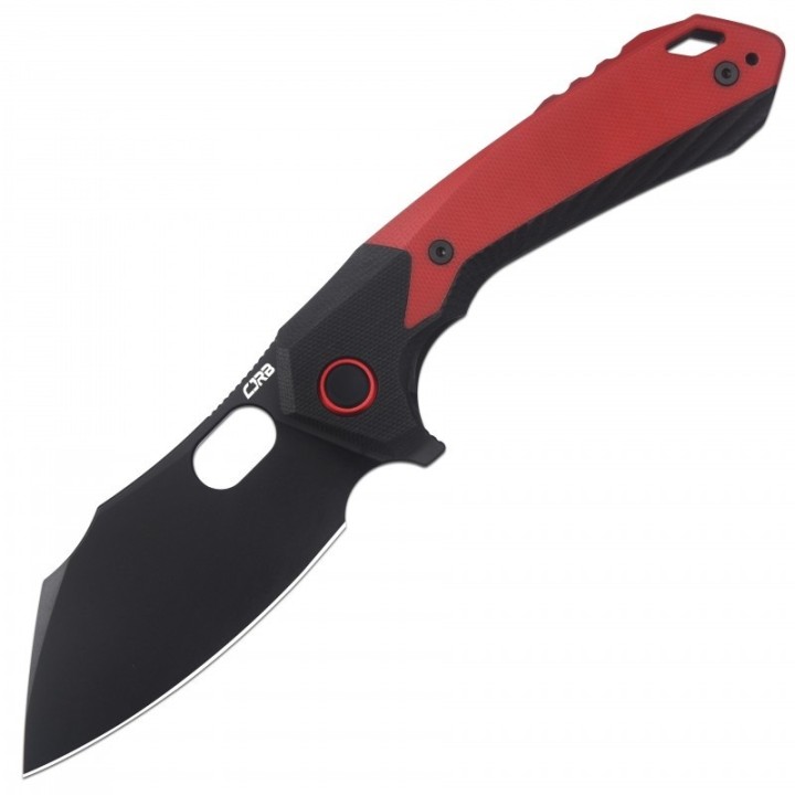 Couteau CJRB Caldera Red&Black Lame Acier AR-RPM9 Cleaver Manche G10 IKBS J1923BRE - Livraison Gratuite