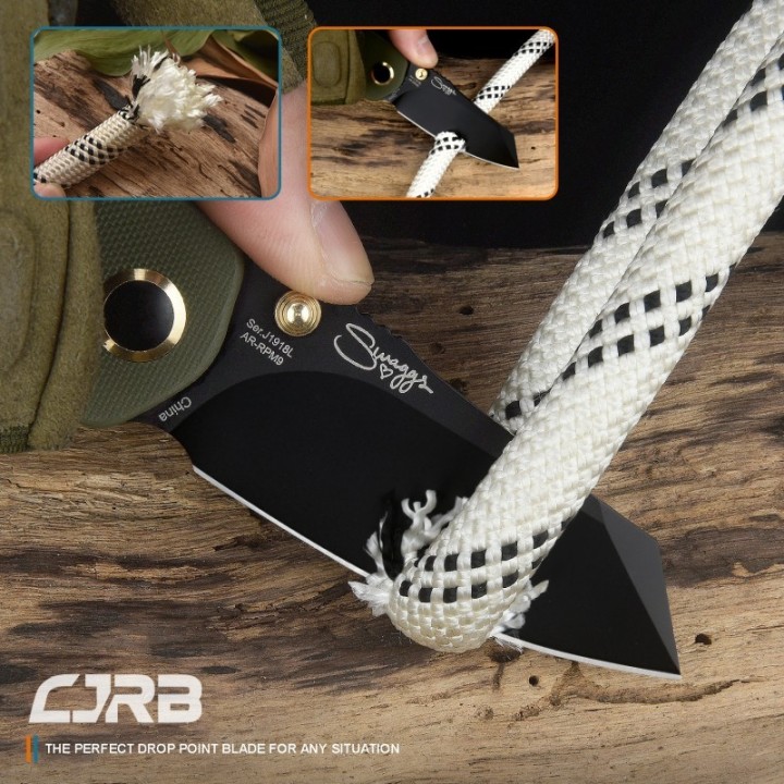 Couteau CJRB More Maileah Green G10 Lame Acier AR-RPM9 Reverse Tanto Black IKBS J1918LBGN - Livraison Gratuite